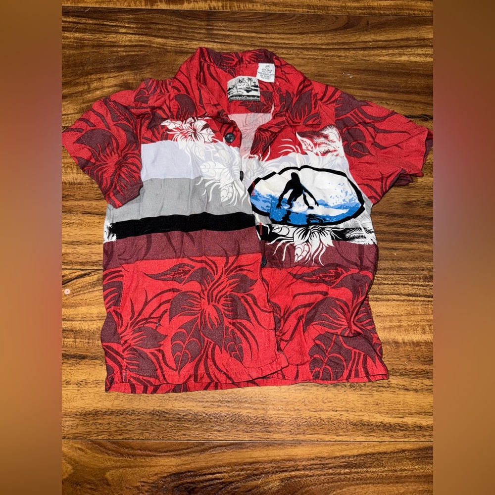 Boys Hawaiian Button Up Shirt Size 4T